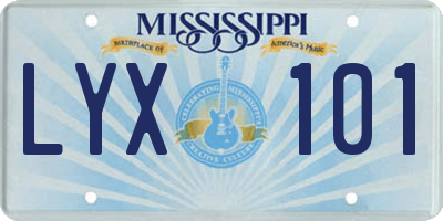 MS license plate LYX101