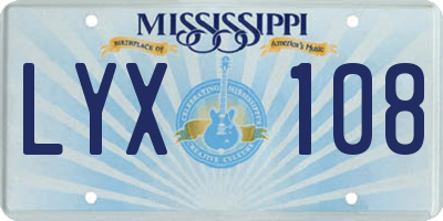 MS license plate LYX108