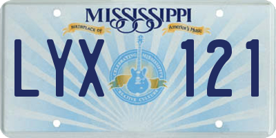 MS license plate LYX121