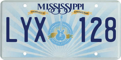 MS license plate LYX128