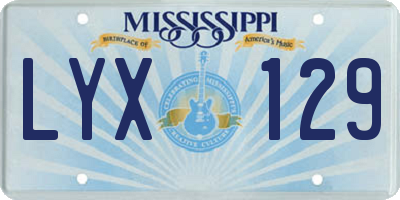 MS license plate LYX129