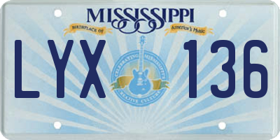 MS license plate LYX136