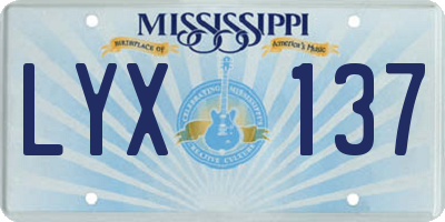 MS license plate LYX137