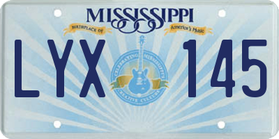 MS license plate LYX145