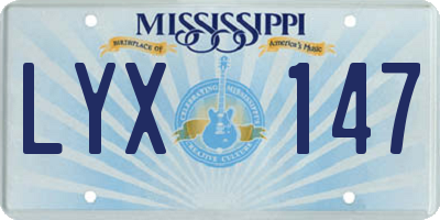MS license plate LYX147