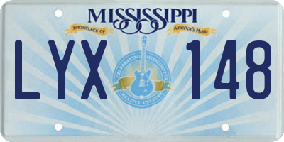 MS license plate LYX148