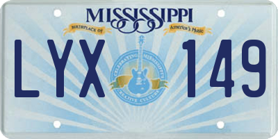 MS license plate LYX149