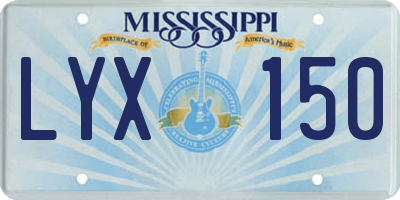 MS license plate LYX150