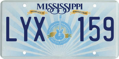 MS license plate LYX159