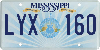 MS license plate LYX160