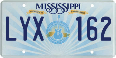 MS license plate LYX162