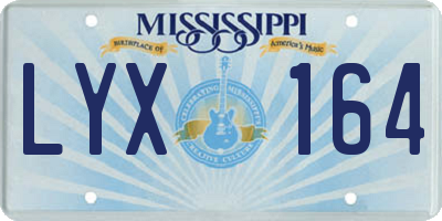 MS license plate LYX164