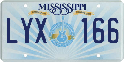 MS license plate LYX166
