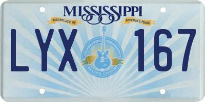 MS license plate LYX167