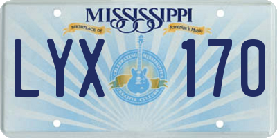 MS license plate LYX170