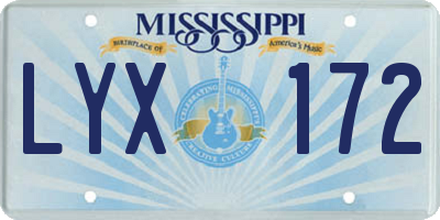 MS license plate LYX172