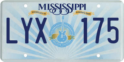 MS license plate LYX175
