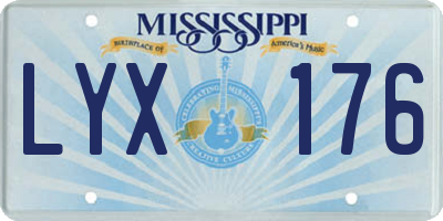 MS license plate LYX176
