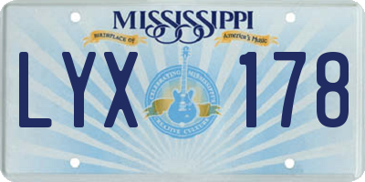 MS license plate LYX178