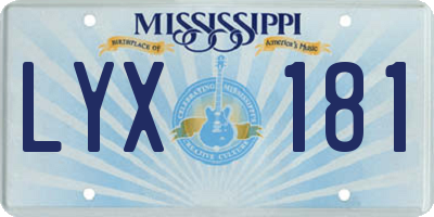 MS license plate LYX181