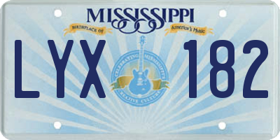 MS license plate LYX182