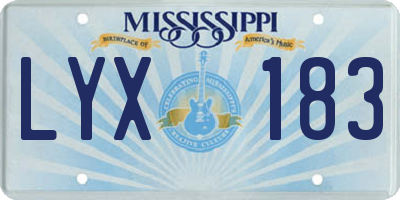 MS license plate LYX183