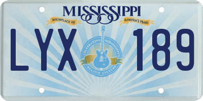MS license plate LYX189