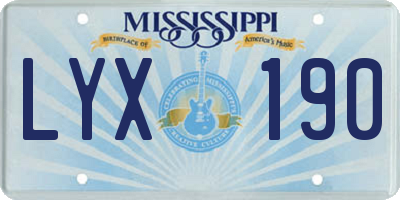 MS license plate LYX190
