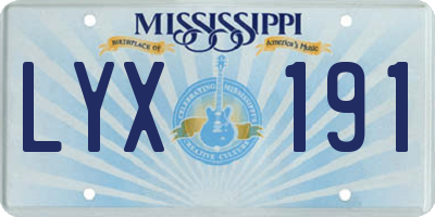 MS license plate LYX191