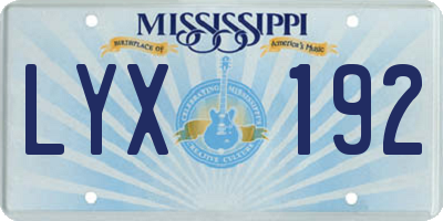 MS license plate LYX192