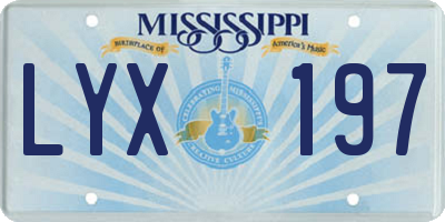 MS license plate LYX197