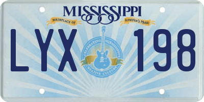 MS license plate LYX198