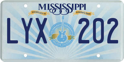 MS license plate LYX202