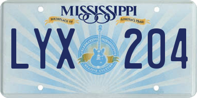 MS license plate LYX204