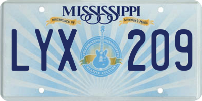 MS license plate LYX209