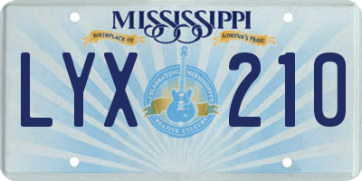 MS license plate LYX210