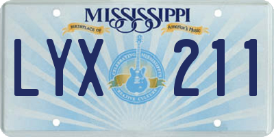 MS license plate LYX211