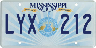 MS license plate LYX212