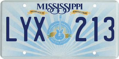 MS license plate LYX213
