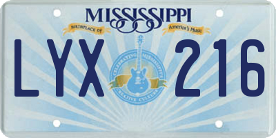 MS license plate LYX216