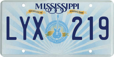 MS license plate LYX219