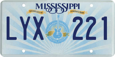 MS license plate LYX221