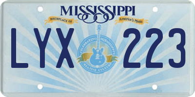 MS license plate LYX223