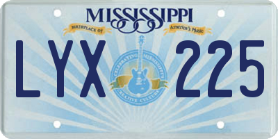 MS license plate LYX225
