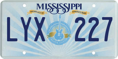 MS license plate LYX227