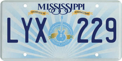 MS license plate LYX229