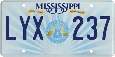 MS license plate LYX237