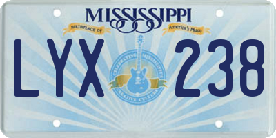 MS license plate LYX238
