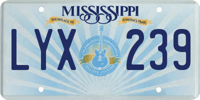 MS license plate LYX239