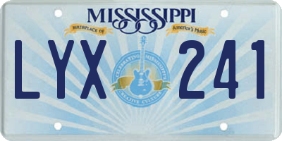 MS license plate LYX241
